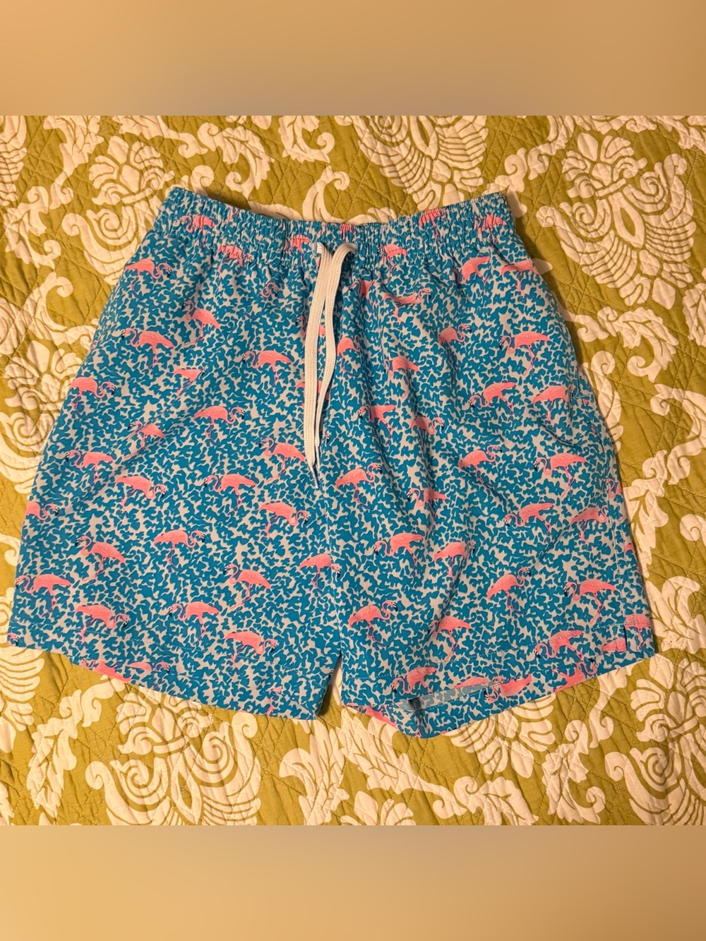 Chubbies The Domingos Are For Flamingos 7" Swim Shorts Trunks Size small